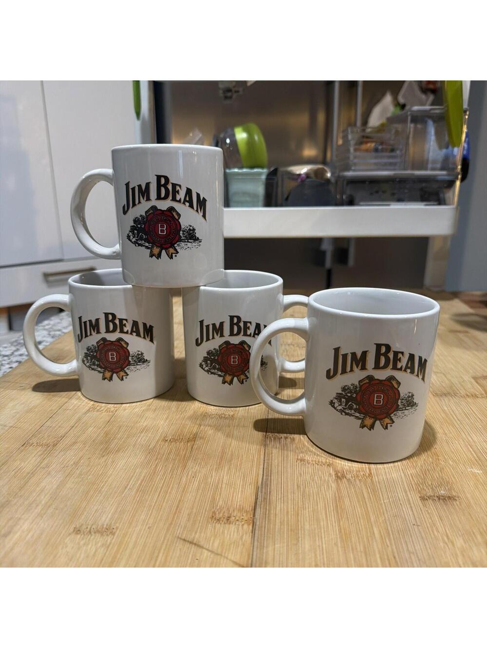 VTG LOT 4 Collection CERAMIC MUGS JIM BEAM Kentucky  Straight Bourbon Whiskey *